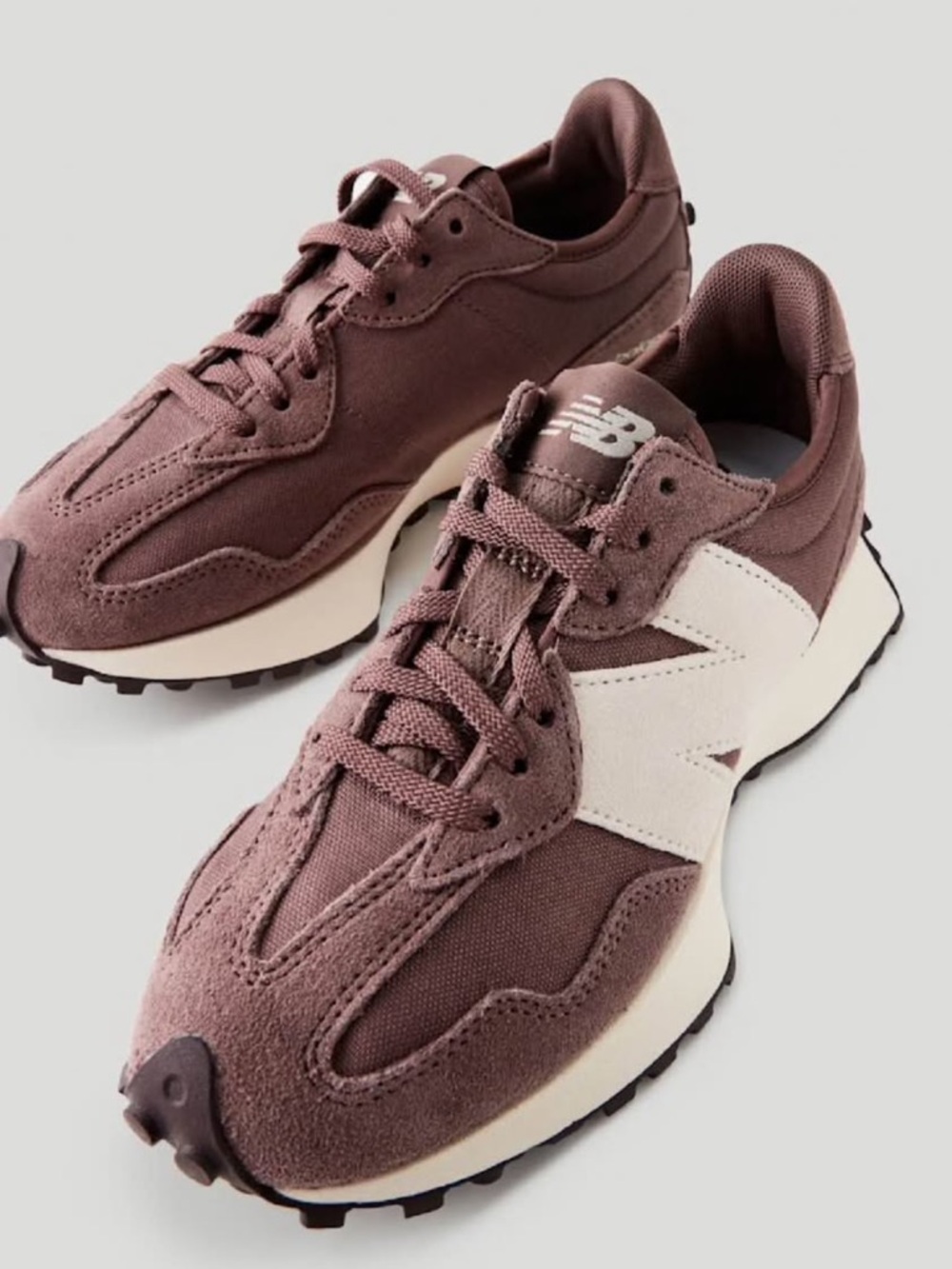 New Balance 327 - Mauve Brown and Cream Retro Runner Sneakers
